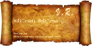 Váradi Rózsa névjegykártya