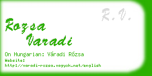 rozsa varadi business card
