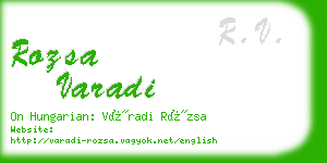 rozsa varadi business card